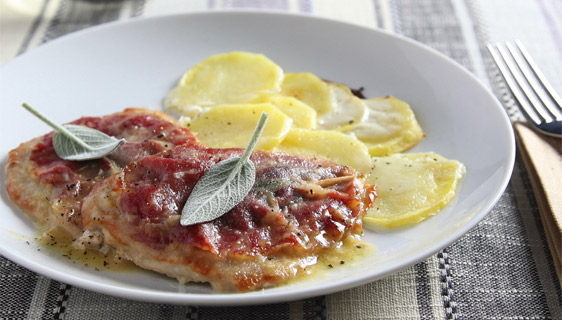 Saltimbocca all’Emiliana con patate al latte